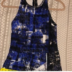 Sleeveless fitted asymmetrical dress